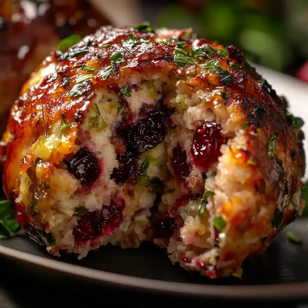 Cranberry Turkey Stuffing Balls