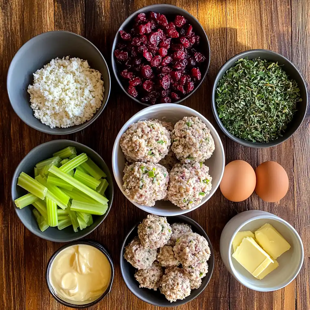 Cranberry Turkey Stuffing Balls