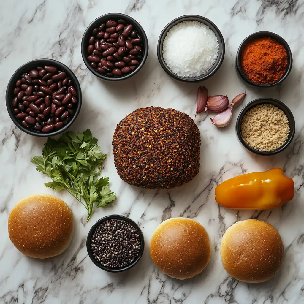 Baked Black Bean Burgers on Whole Wheat Buns