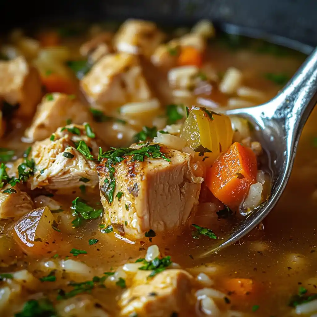Lemon Herb Chicken and Rice Soup