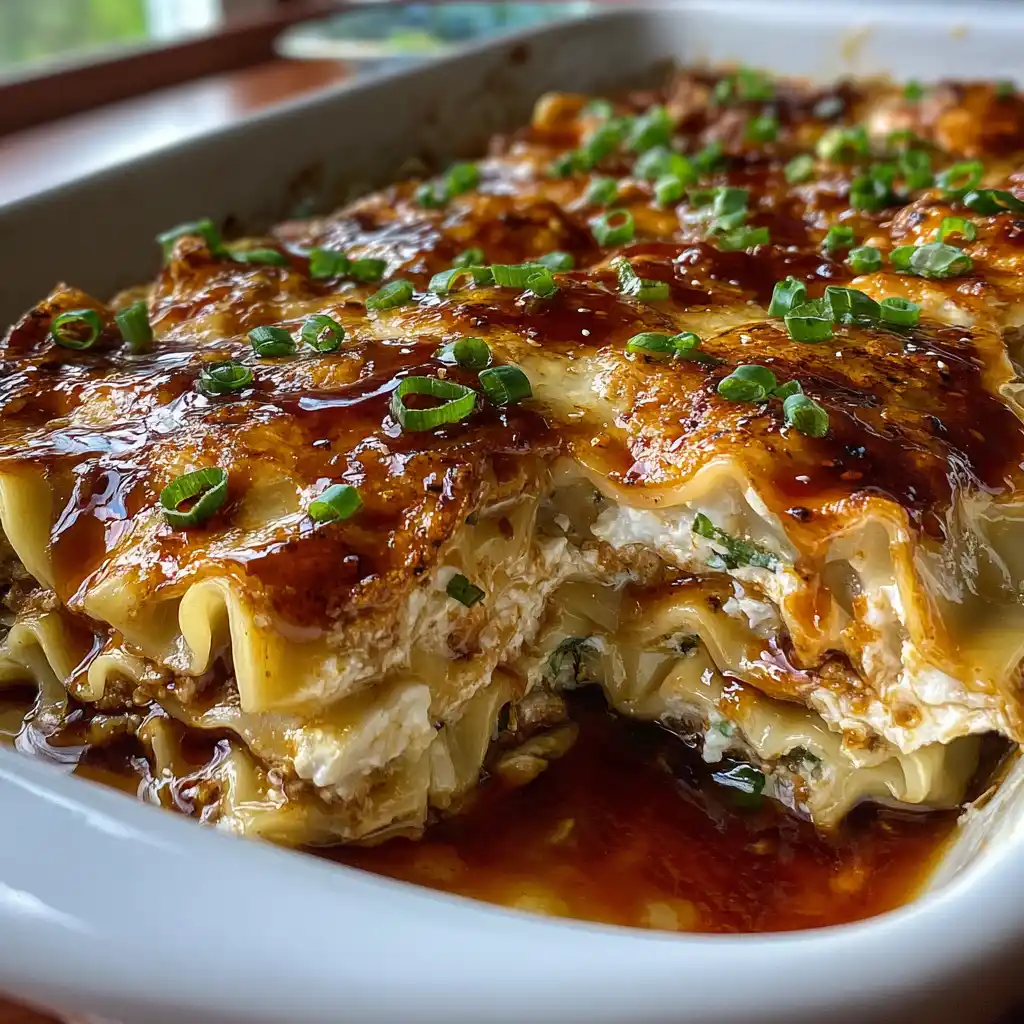 Asian Dumpling Lasagna