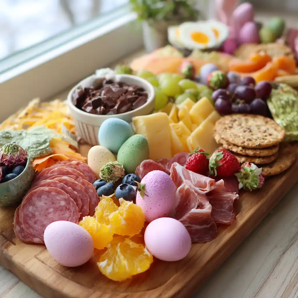 Easy Easter Charcuterie Board (Spring Colors)