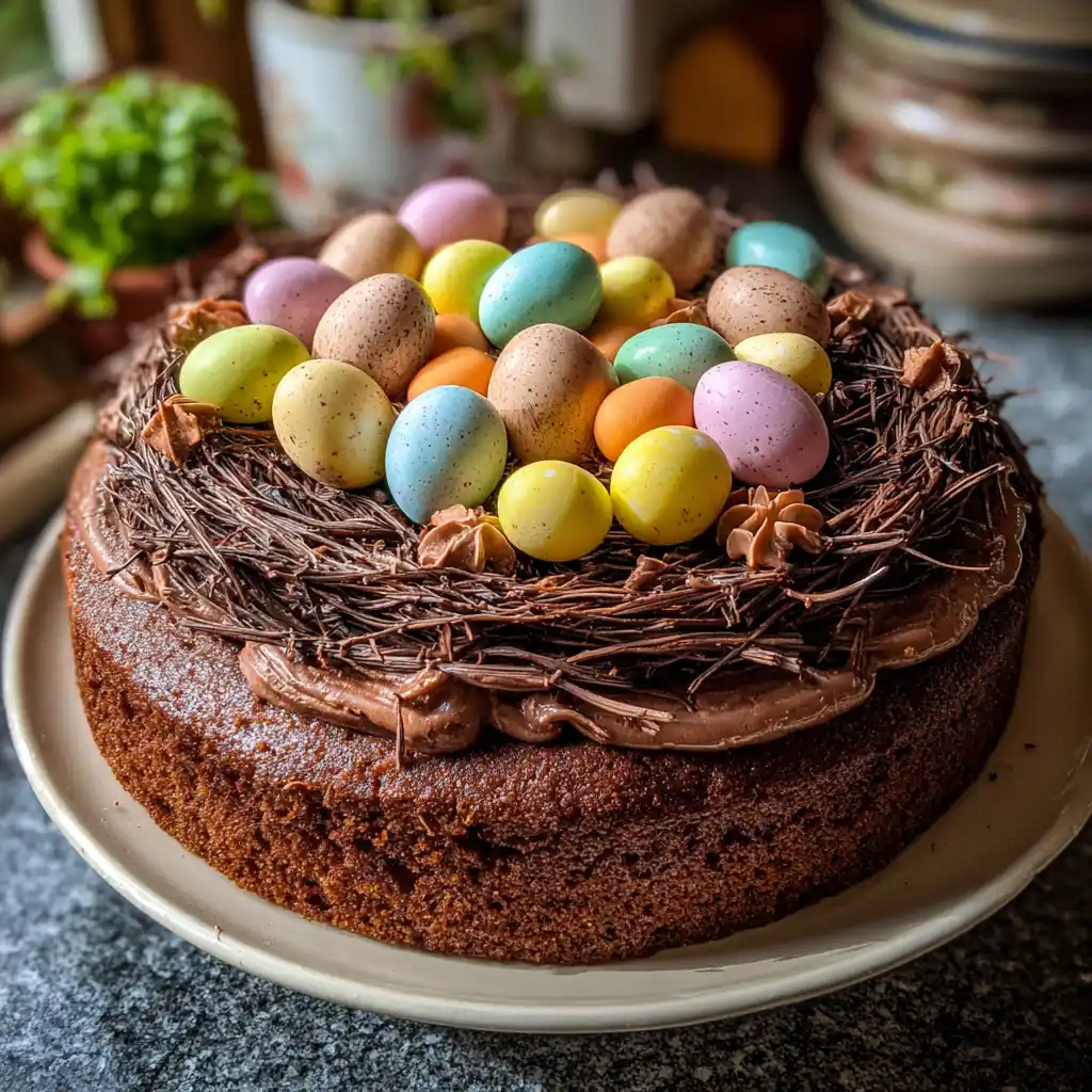 Easy Easter Nest Chocolate Cake