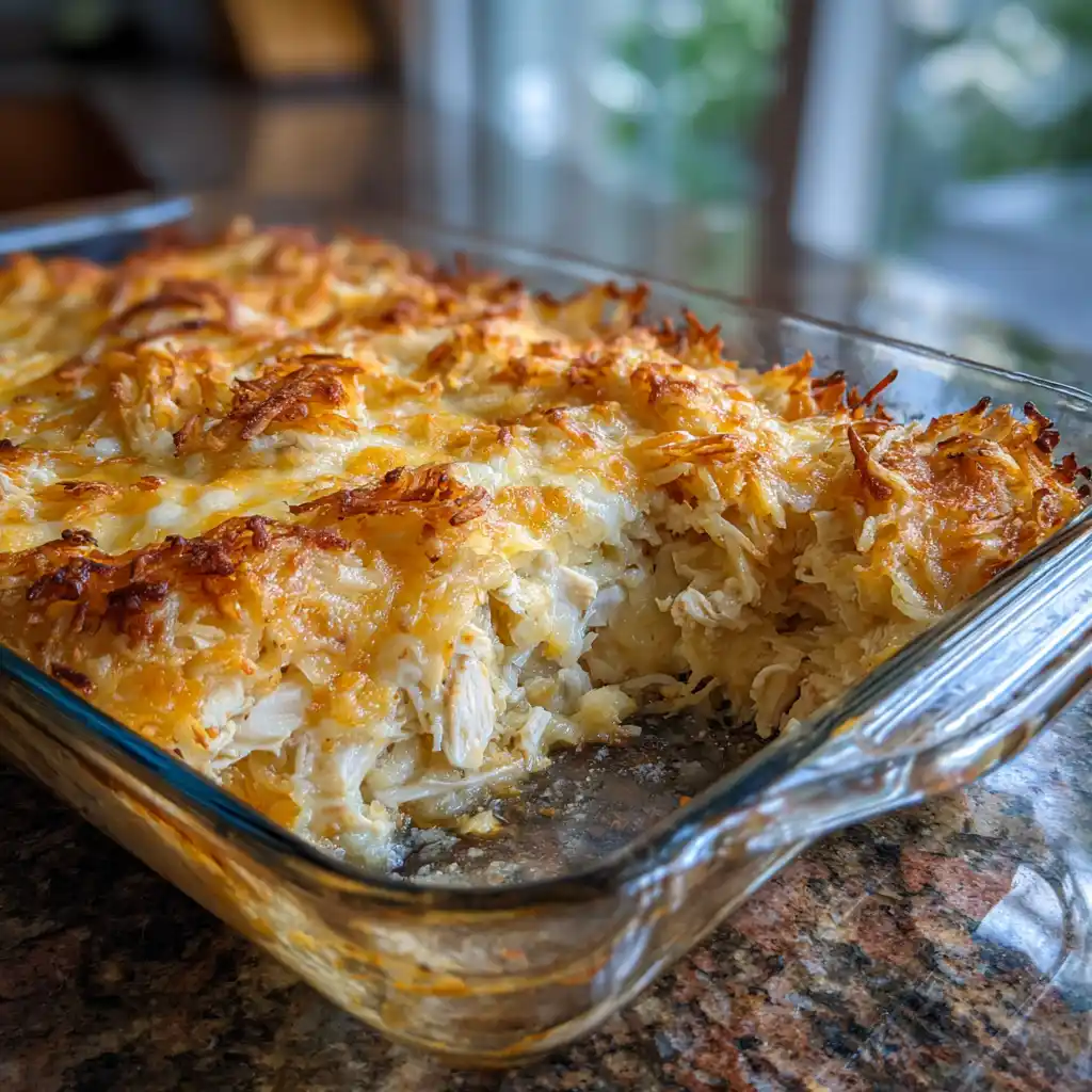 Hash Brown Chicken Casserole (Creamy, Cheesy & Comforting)