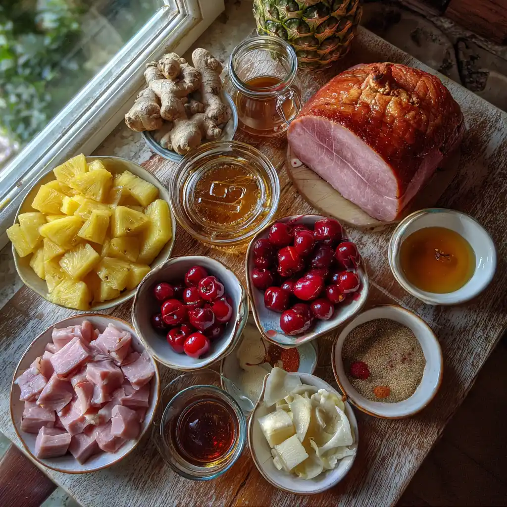 Honey-Glazed Baked Ham with Pineapple