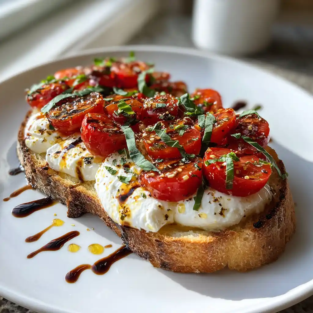 Tomato Burrata Toast (Fresh, Creamy & Gourmet)