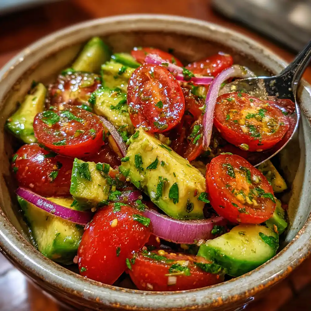 Fresh Tomato Cucumber Avocado Salad