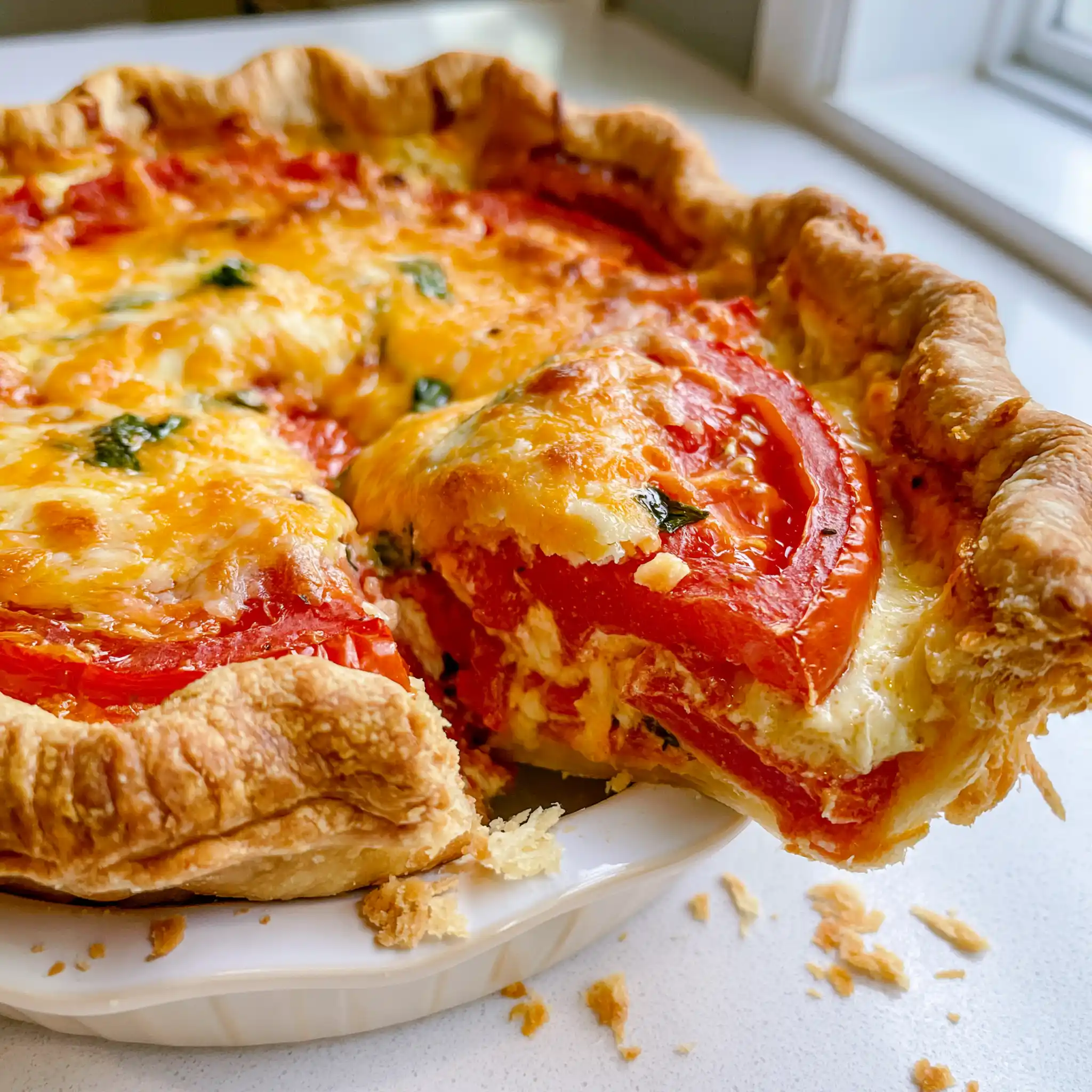 Easy Southern Tomato Pie – Creamy, Cheesy and Delicious